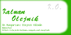 kalman olejnik business card